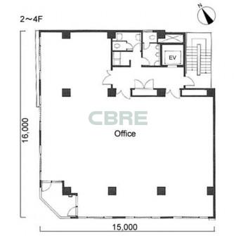 2階〜4階 平面図