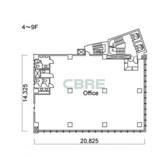 4階〜9階 平面図
