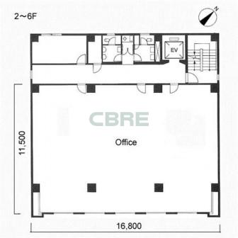 2階〜6階 平面図