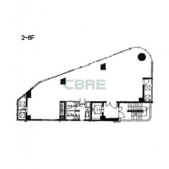 2階〜6階 平面図