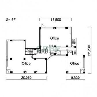 2階〜6階 平面図