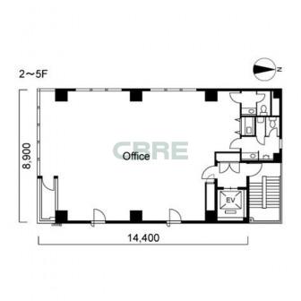 2階〜5階 平面図