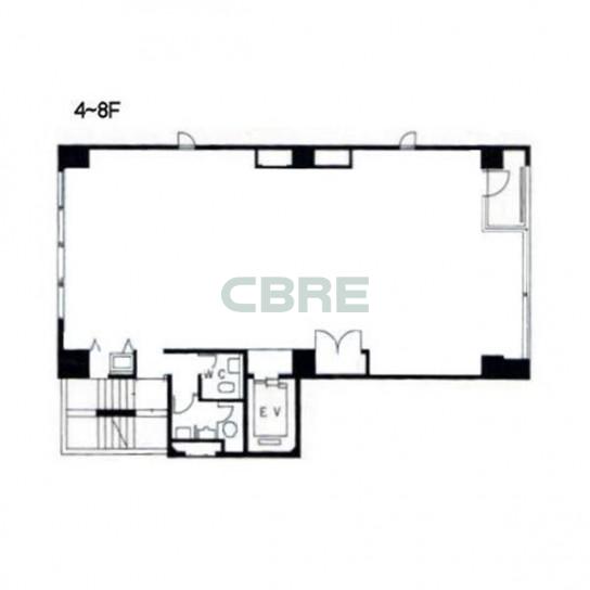 4階〜8階 平面図