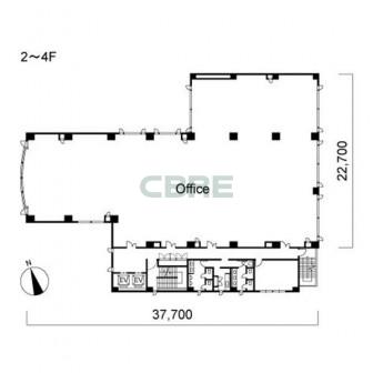 2階〜4階 平面図