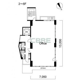 2階〜6階 平面図