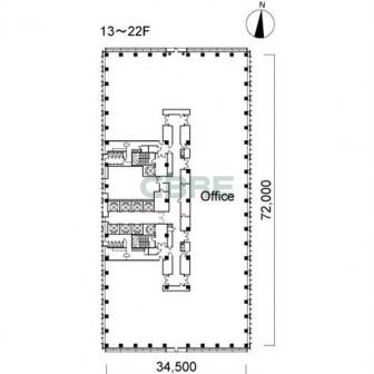 13階〜22階 平面図