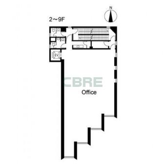 2階〜9階 平面図