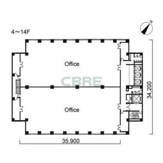 4階〜14階 平面図