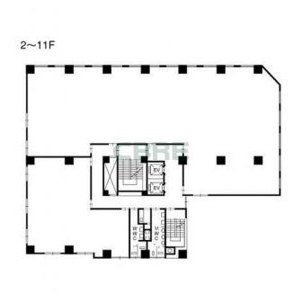 2階〜11階 平面図