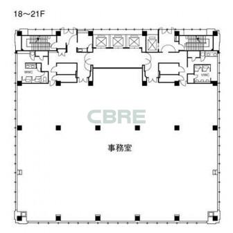 18階〜21階 平面図