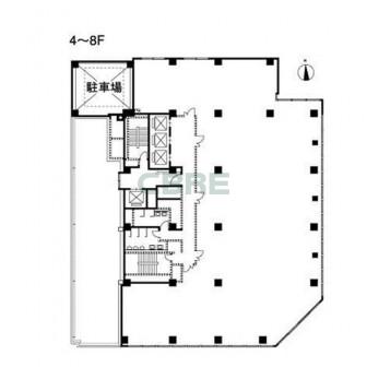 4階〜8階 平面図