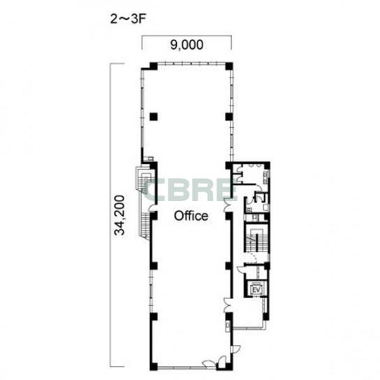 2階〜3階 平面図