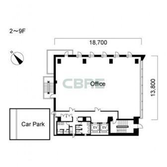2階〜9階 平面図