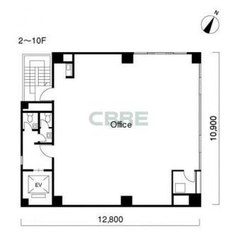2階〜10階 平面図