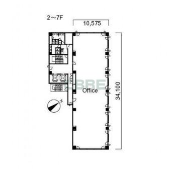 2階〜7階 平面図