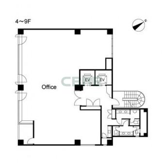 4階〜9階 平面図