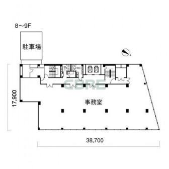 8階〜9階 平面図