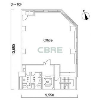 3階〜10階 平面図