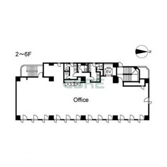 2階〜6階 平面図