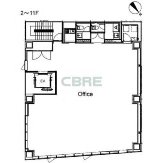 2階〜11階 平面図