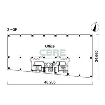 2階〜3階 平面図