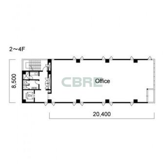 2階〜4階 平面図