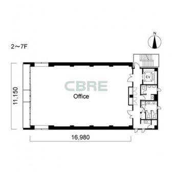 2階〜7階 平面図