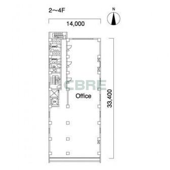 2階〜4階 平面図