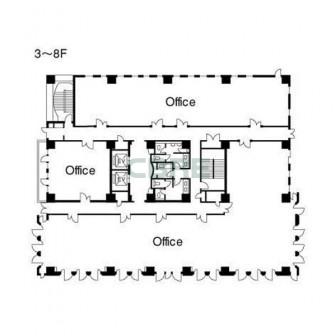 3階〜8階 平面図