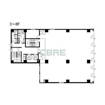 3階〜8階 平面図