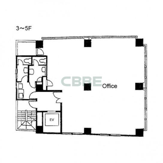 3階〜5階 平面図