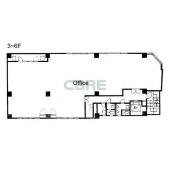 3階〜6階 平面図