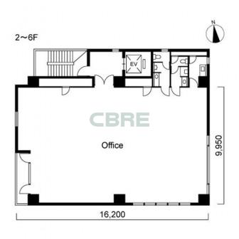 2階〜6階 平面図