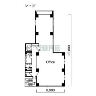 3階〜10階 平面図