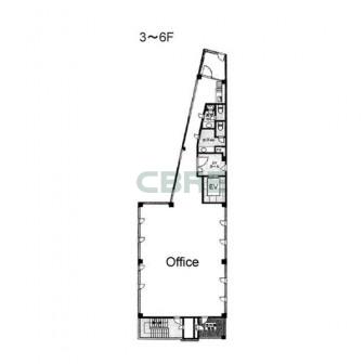 3階〜6階 平面図