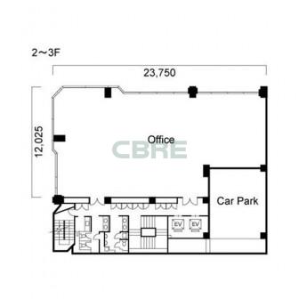 2階〜3階 平面図
