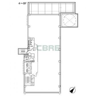 4階〜8階 平面図