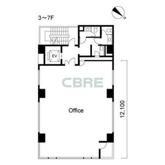 3階〜7階 平面図