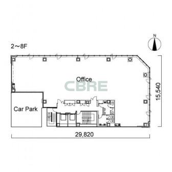 2階〜8階 平面図