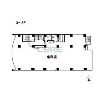 3階〜8階 平面図