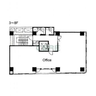 3階〜8階 平面図