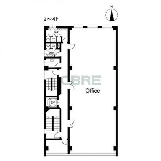 2階〜4階 平面図