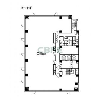 3階〜11階 平面図