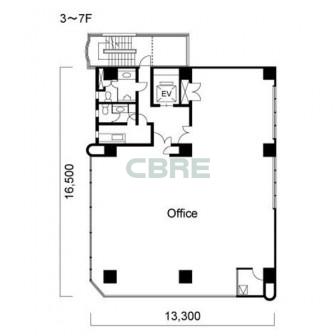 3階〜7階 平面図