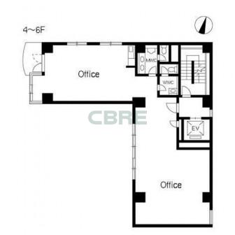 4階〜6階 平面図