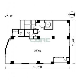 2階〜4階 平面図