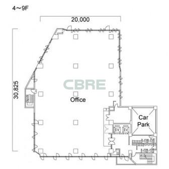 4階〜9階 平面図