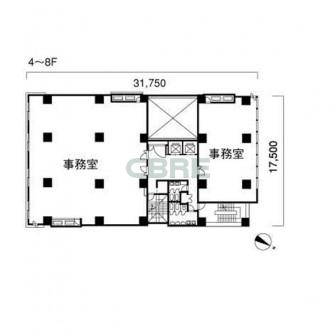 4階〜8階 平面図