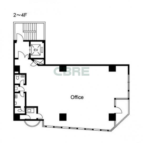 2階〜4階 平面図