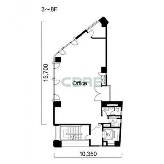 3階〜8階 平面図